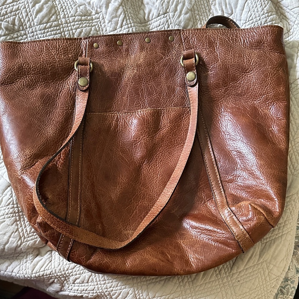 Brown Leather Tote Bag - Patricia Nash